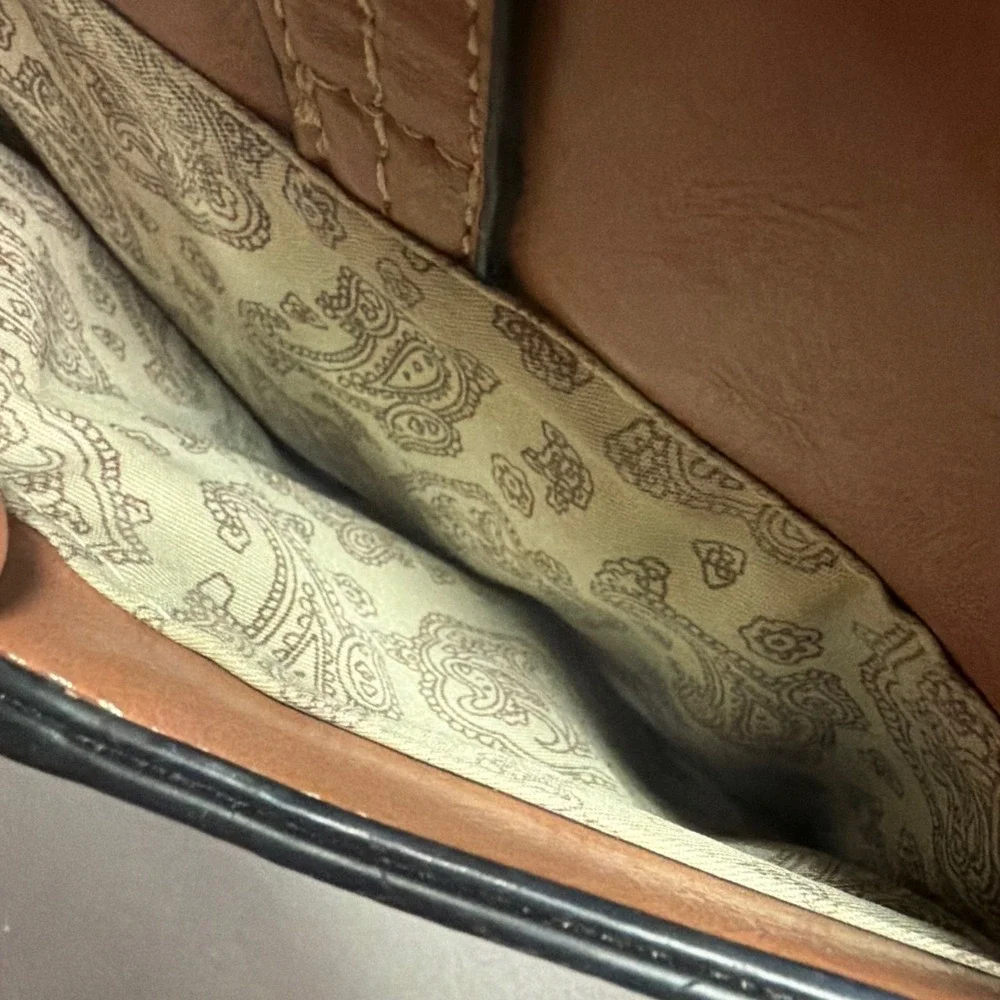 Simply Noelle Brown Vegan Leather Satchel Handbag Triple Compartment Top Handle
